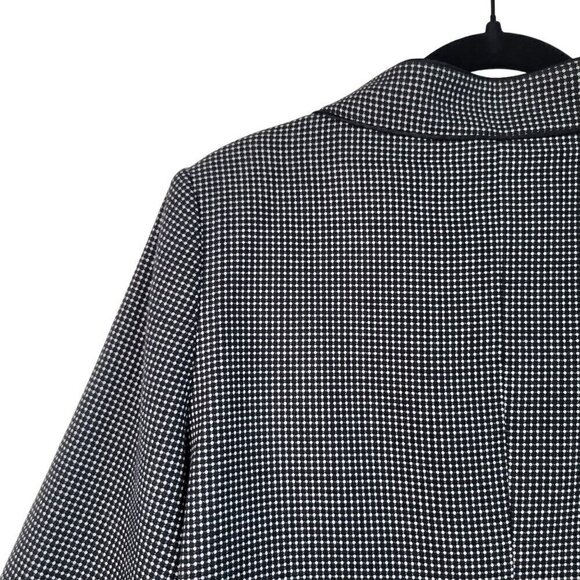 White House Black Market Cropped Gingham Big Button Blazer Jacket Wide Slv Sz 14 - Picture 10 of 13